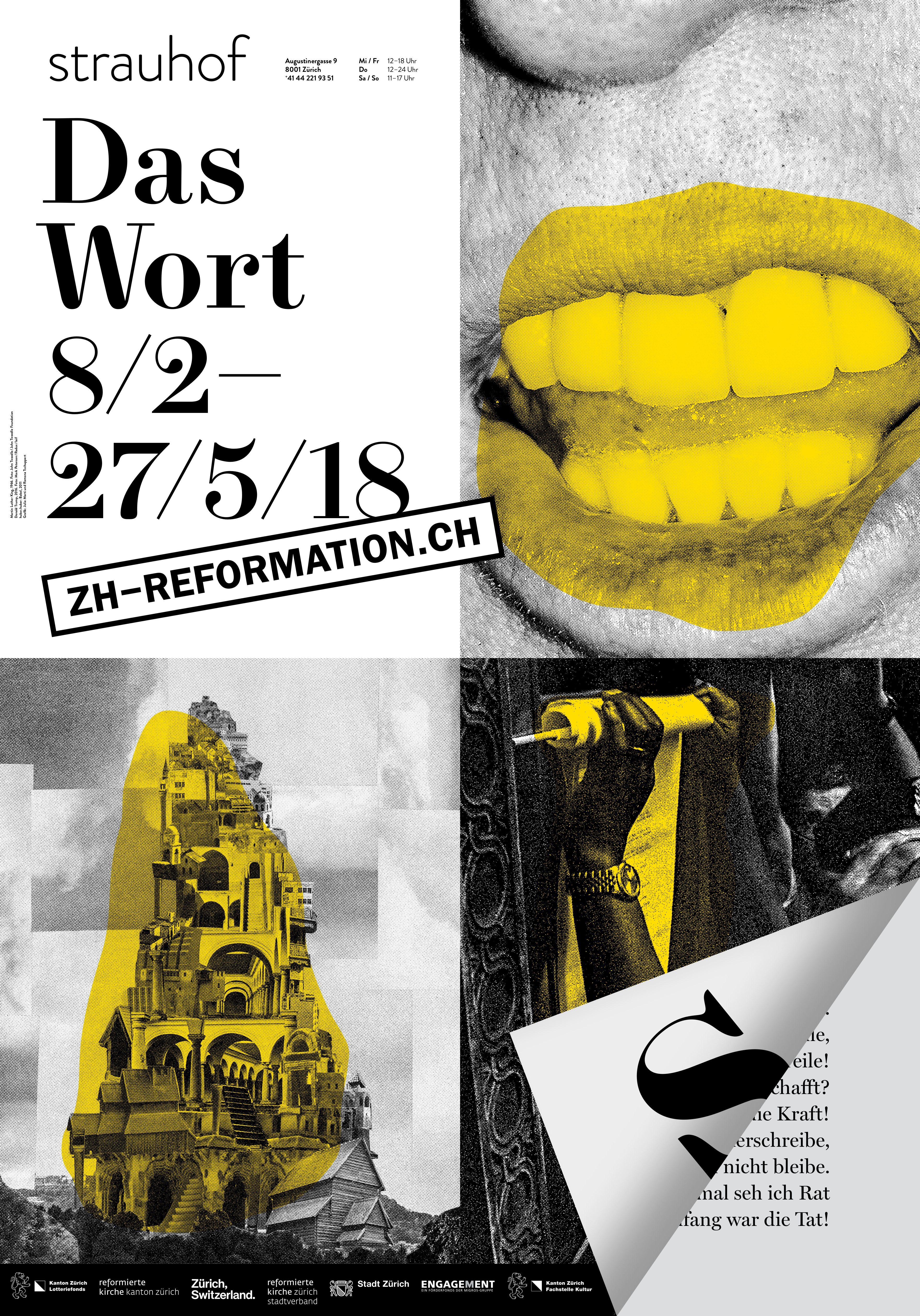 Plakat zur Ausstellung «Das Wort» im Strauhof 2018