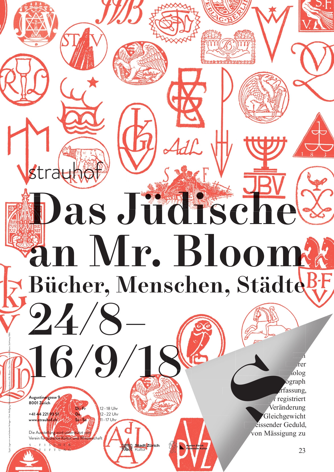 Plakat zur Ausstellung «Das Jüdische an Mr. Bloom» im Strauhof 2018